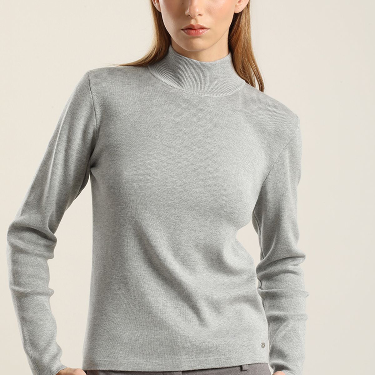 LIOLA - Jersey punto, rivete metalizado, gris Liola