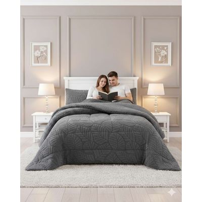 Imagen 2 del producto CUBRECAMA DE INVIERNO 2025 CON CHIPORRO 2 PLAZA GRIS