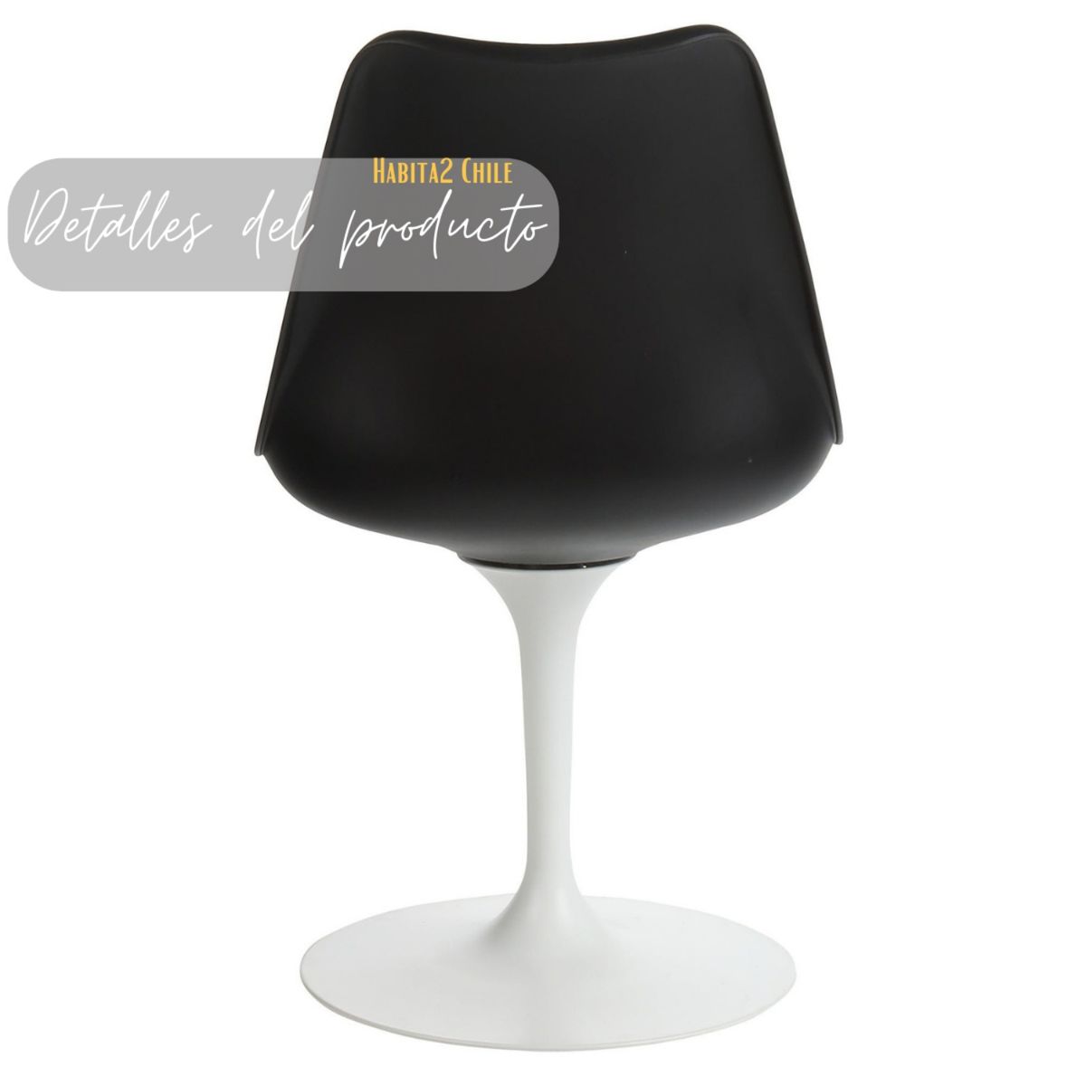 HABITA2 CHILE - Pack 2 Sillas Tulip Iron Con Pedestal Blanco