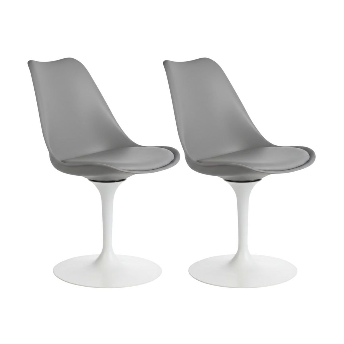 HABITA2 CHILE - Pack 2 Sillas Tulip Iron Con Pedestal Blanco