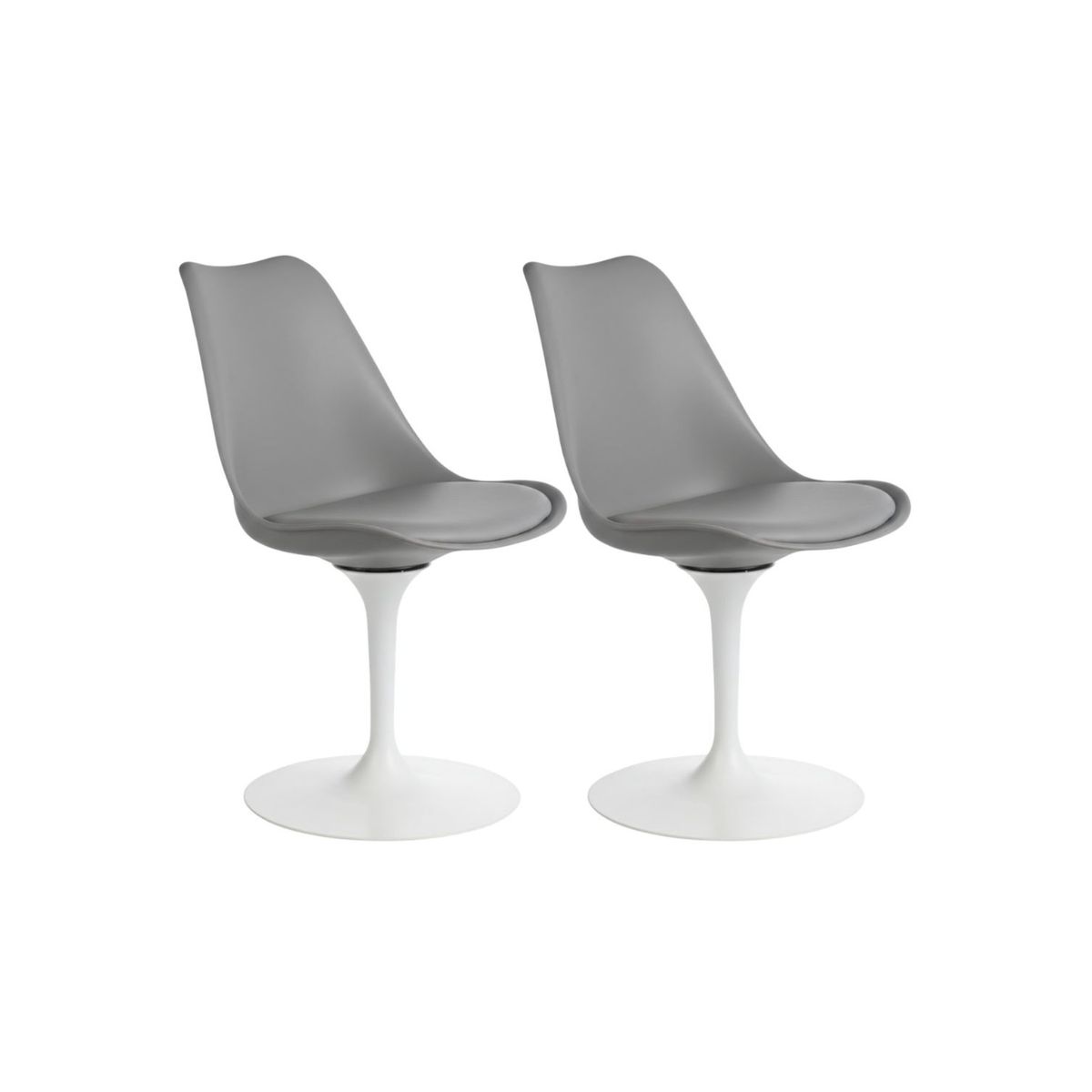HABITA2 CHILE - Pack 2 Sillas Tulip Iron Con Pedestal Blanco