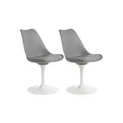 HABITA2 CHILE - Pack 2 Sillas Tulip Iron Con Pedestal Blanco