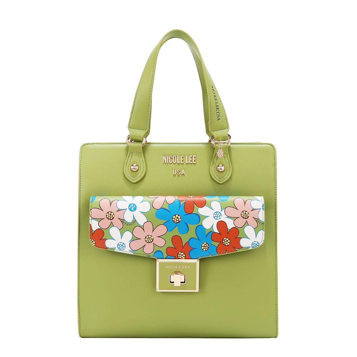 NICOLE LEE - CARTERA SATCHEL FLOWER POP VERDE