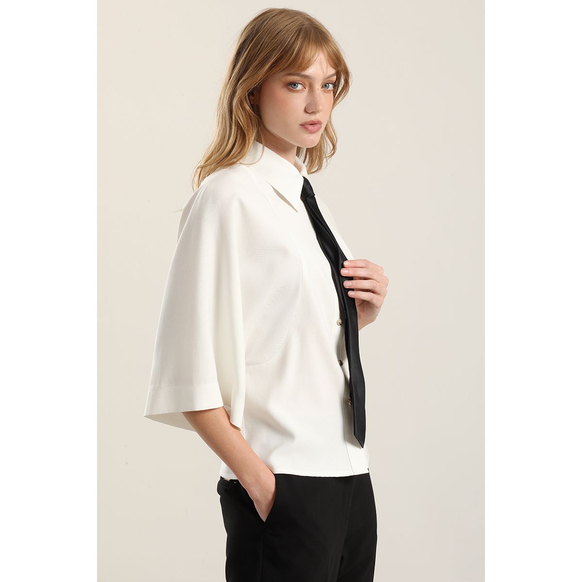 LIOLA - Blusa kimono fantasia, crudo Liola