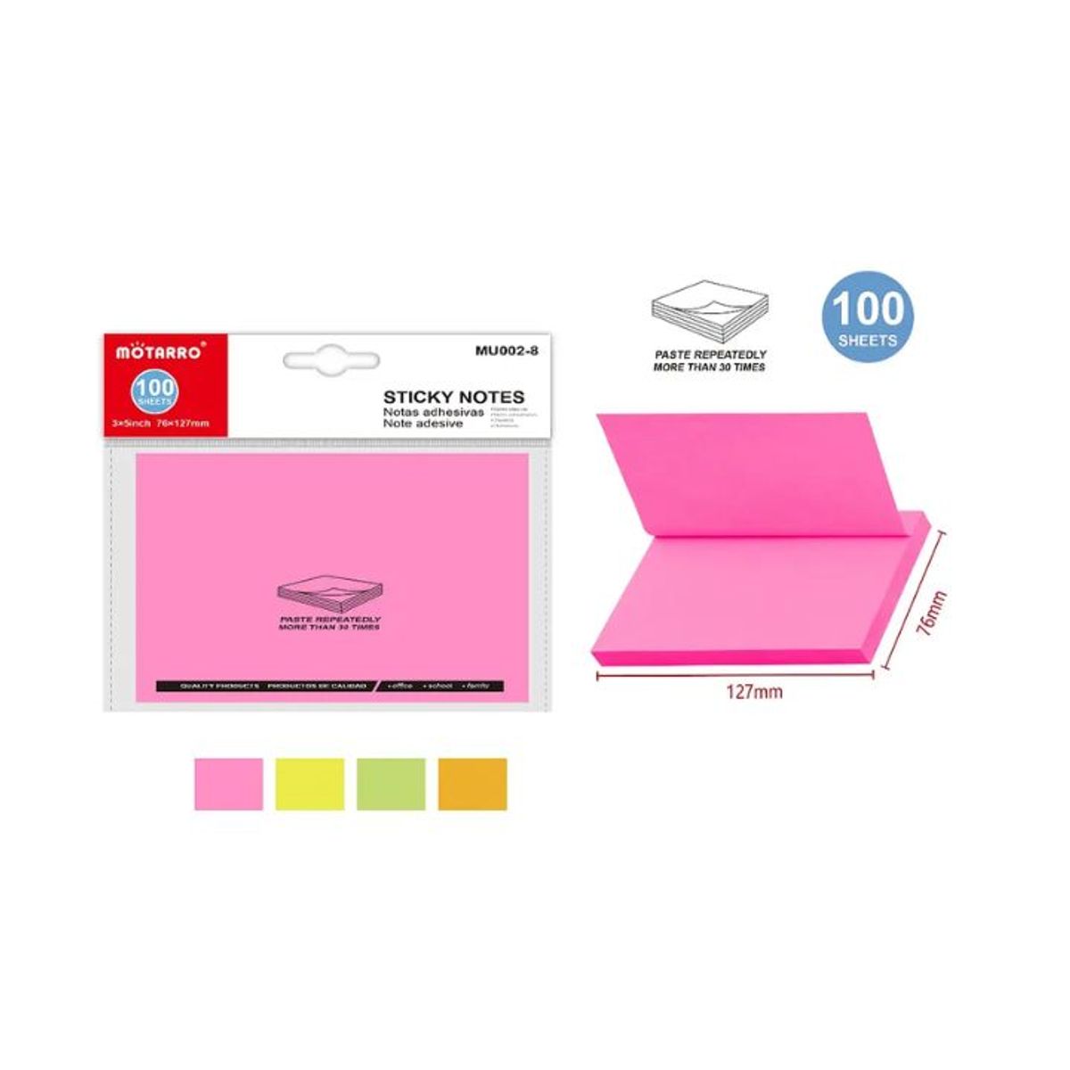 GENERICO - Notas Adhesivas Post-It 127x75mm 100 hojas
