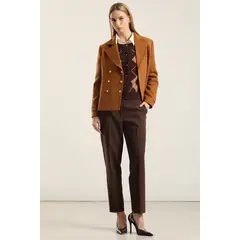 LIOLA - Chaqueta cruzada semi recta, camel