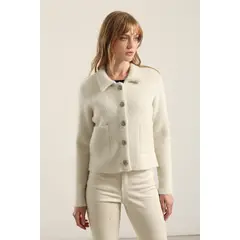 LIOLA - Chaqueta punto, hilo metalizado, beige