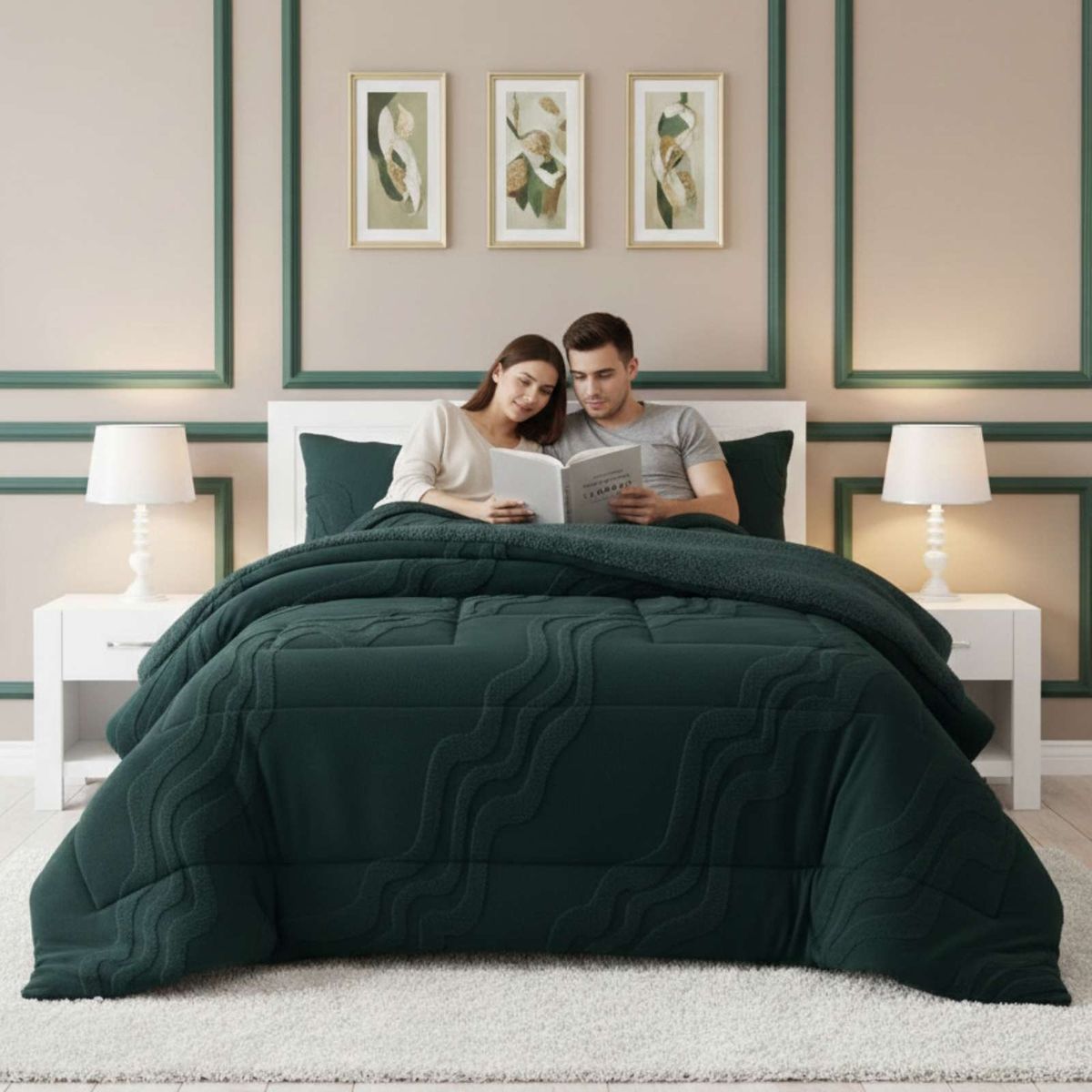 GENERICO - CUBRECAMA DE INVIERNO PREMIUM CON CHIPORRO SUPER KING 250 CM X 270 CM COLOR