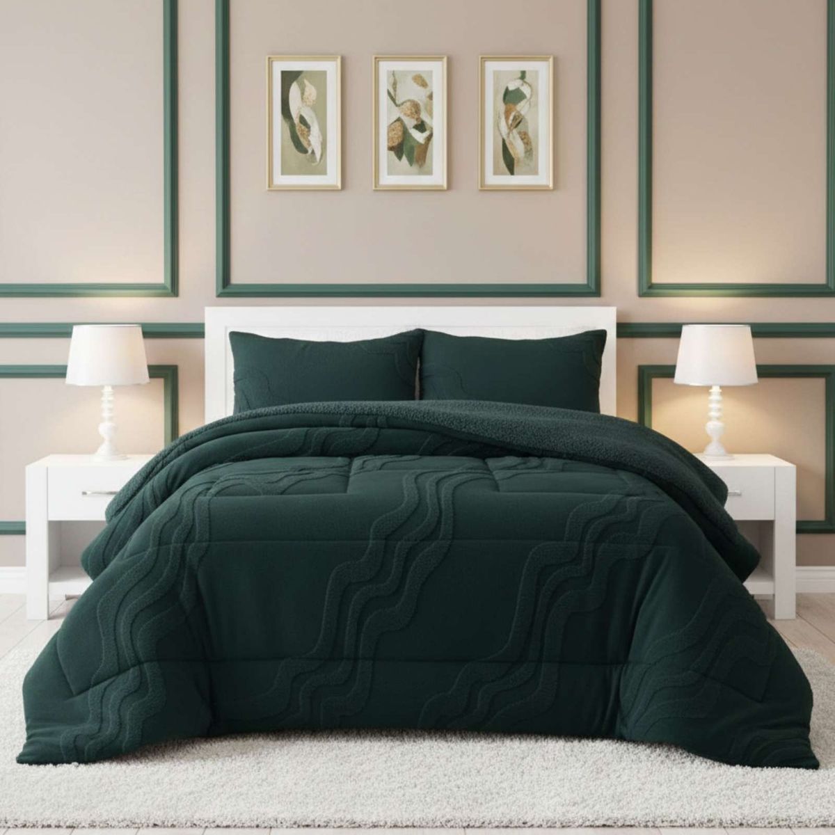 GENERICO - CUBRECAMA DE INVIERNO PREMIUM CON CHIPORRO SUPER KING 250 CM X 270 CM COLOR