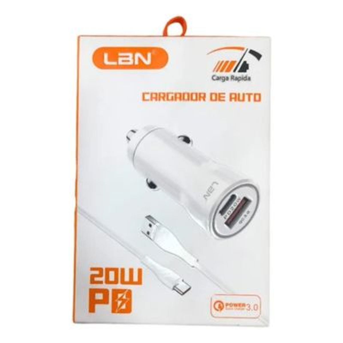 LBN - Cargador Lbn Lbcc14 Con Cable Usb-c Rápido Y Compacto Blanco
