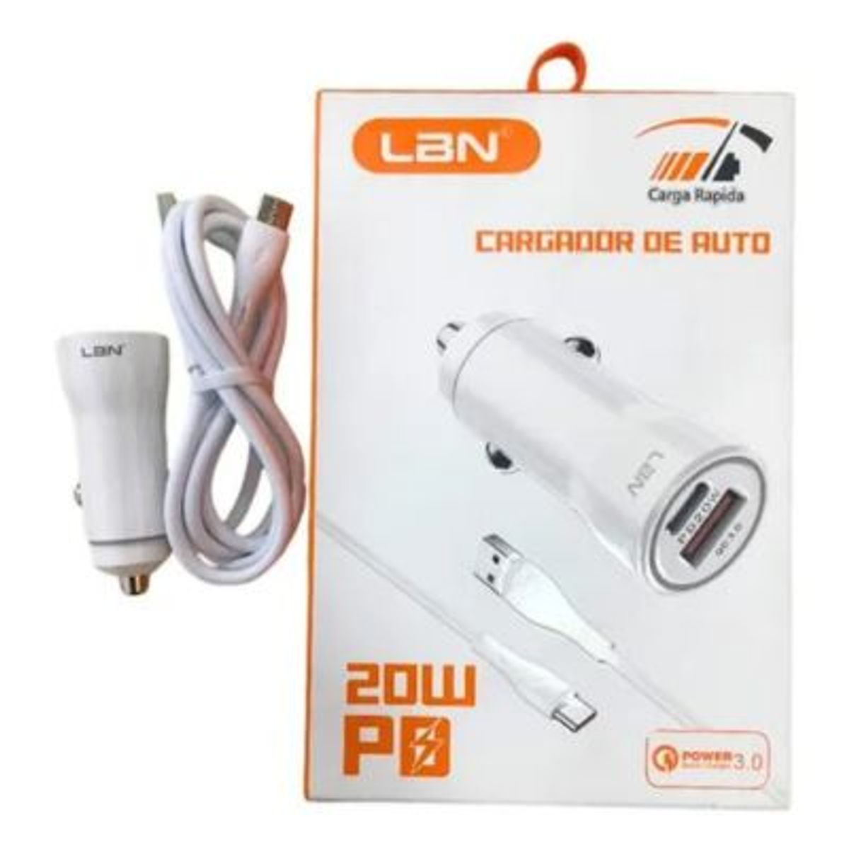 LBN - Cargador Lbn Lbcc14 Con Cable Usb-c Rápido Y Compacto Blanco