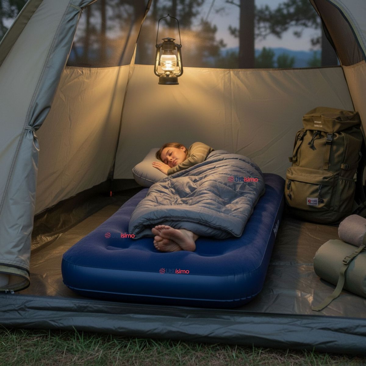 LINE - Colchón Inflable Individual 1 Plaza Camping Bestway