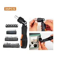 GENERICO - Set Destornillador Crique Flexible C/ Puntas 35 Pzas 13475