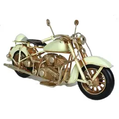 VGO - Adorno Moto vintage metalica Blanco