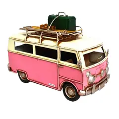 VGO - Adorno Camioneta metalica vintage Rosado