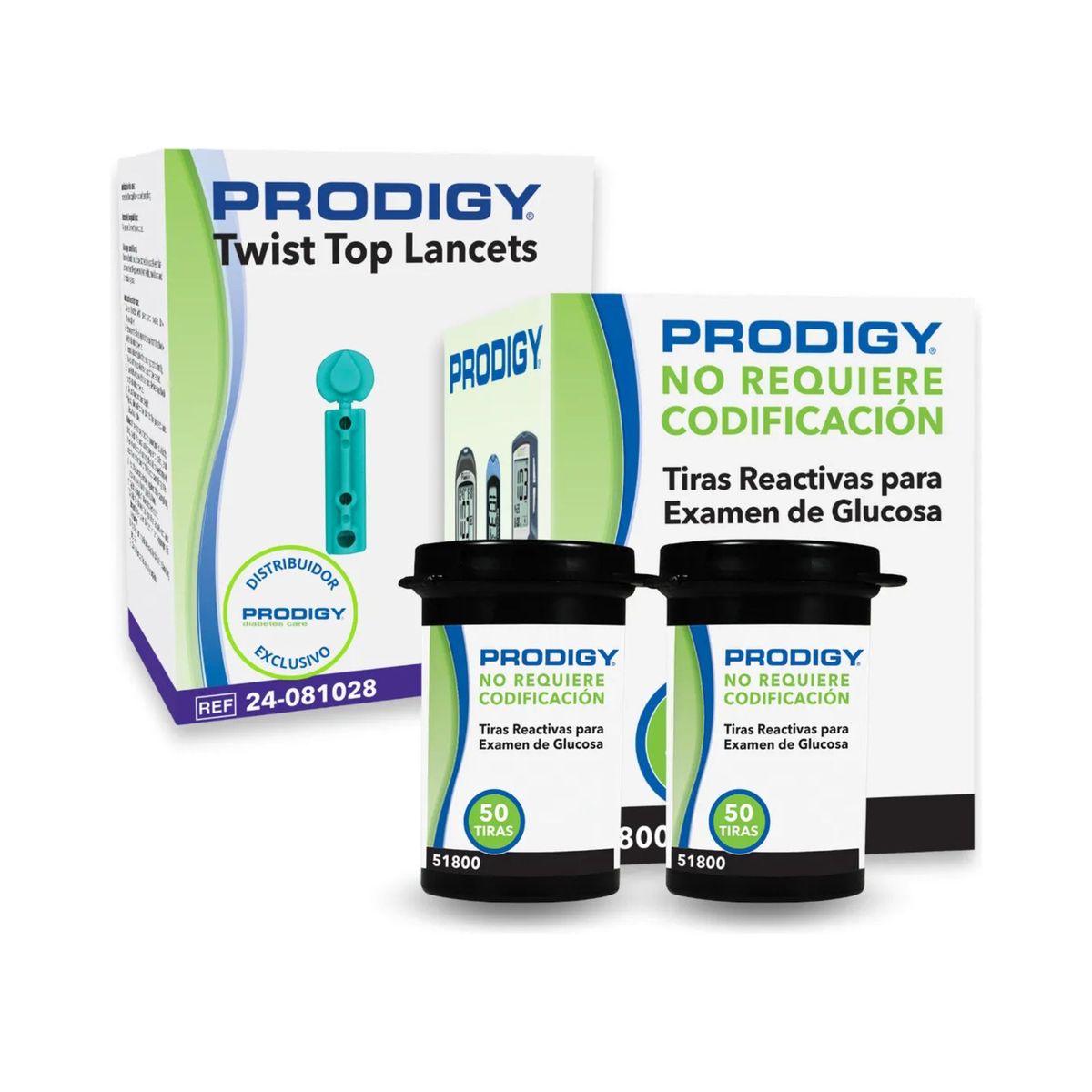 PRODIGY - 100 Tiras Reactivas Prodigy + 100 Lancetas