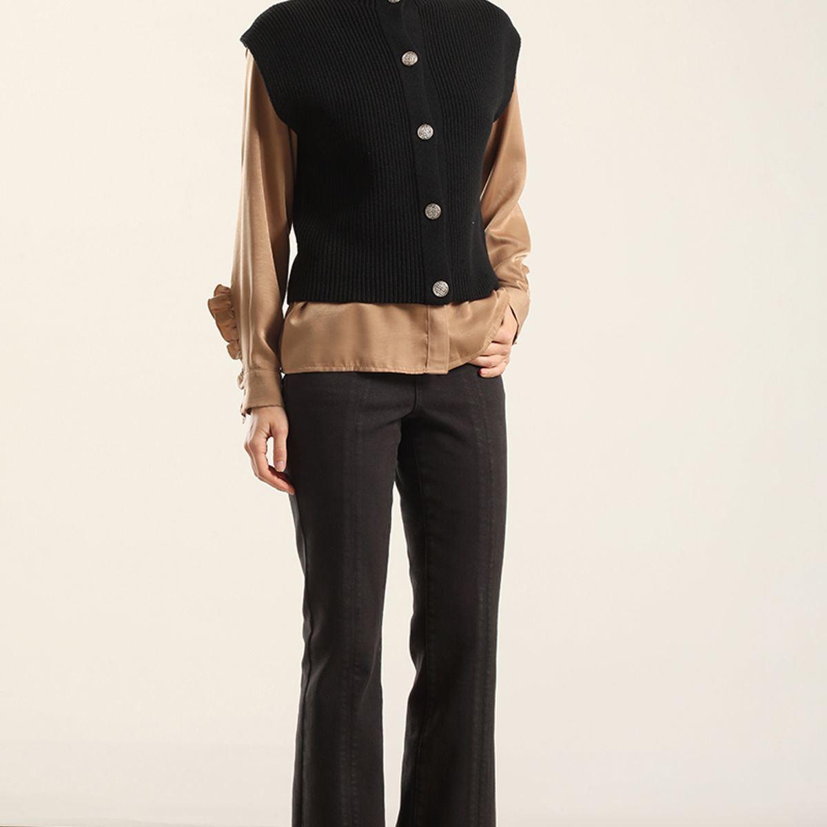 LIOLA - Cardigan punto, negro Liola