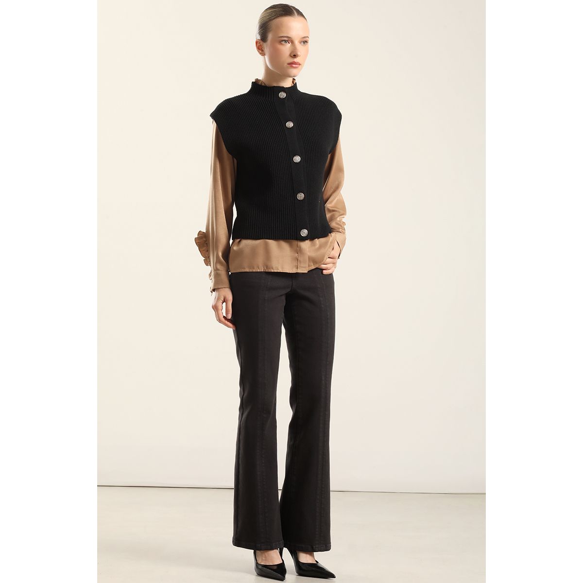 LIOLA - Cardigan punto, negro Liola