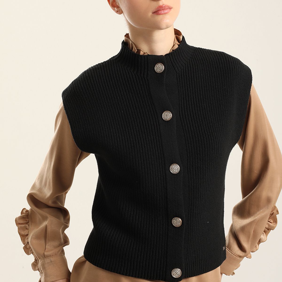 LIOLA - Cardigan punto, negro Liola