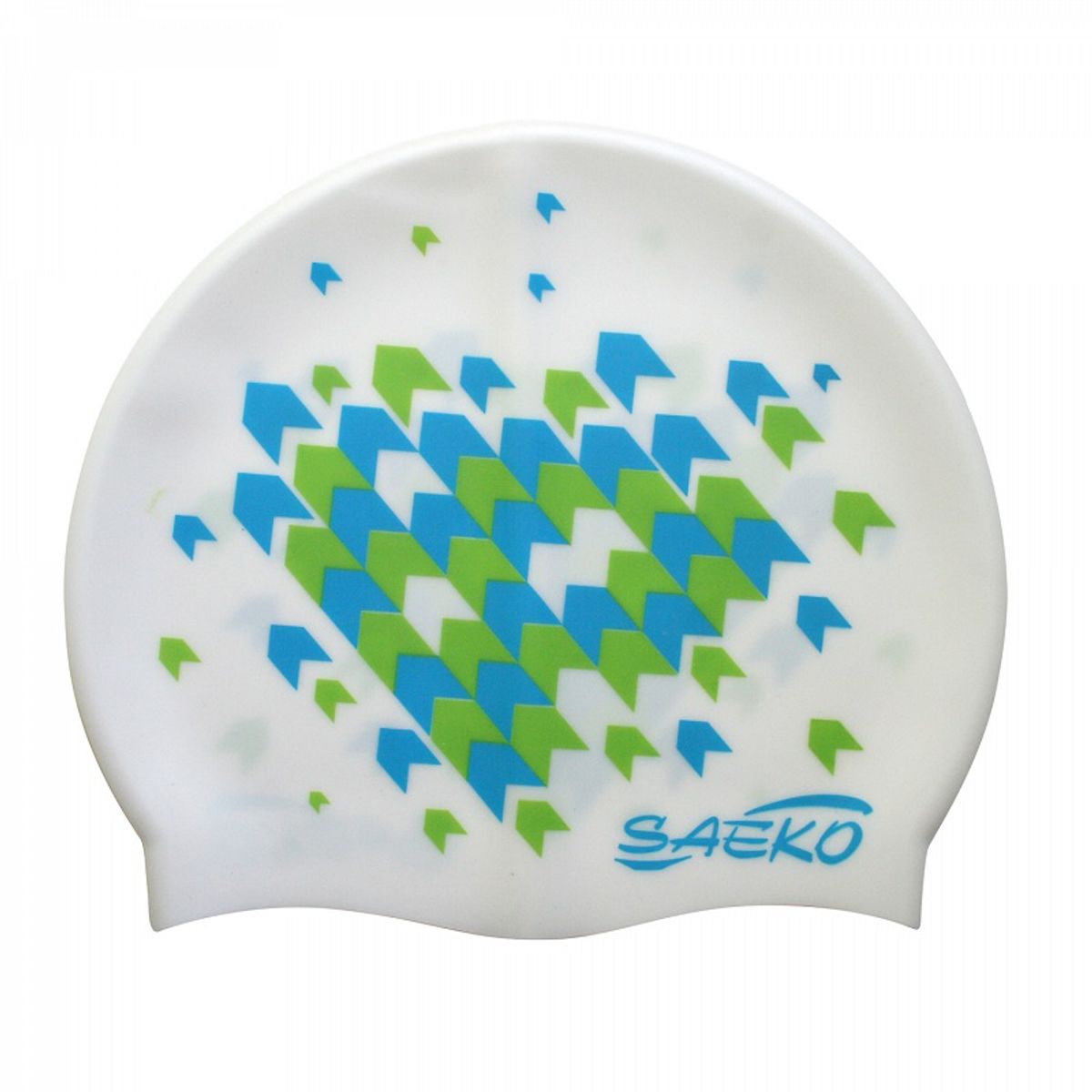 SAEKO - GORRA NATACION SILICONA SAEKO CSP7 ARROW BLANCO/VERDE