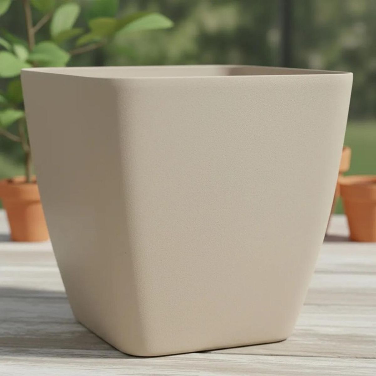 ARBUSTO REAL - Macetero Nórdico Beige L 40 Cm 40 X 24 X 30 Beige