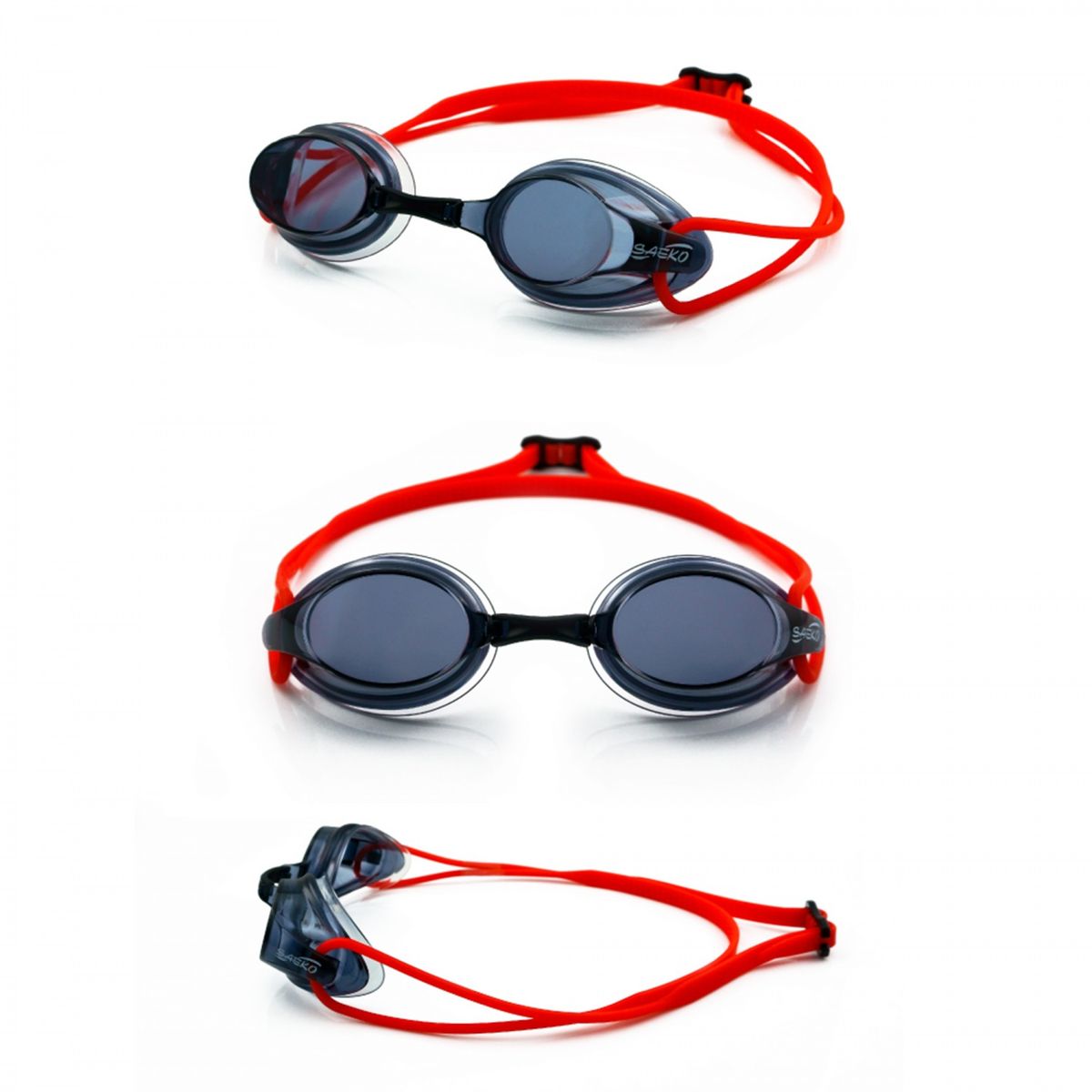 SAEKO - LENTE NATACION SAEKO S62 TORPEDO NEGRO/ROJO