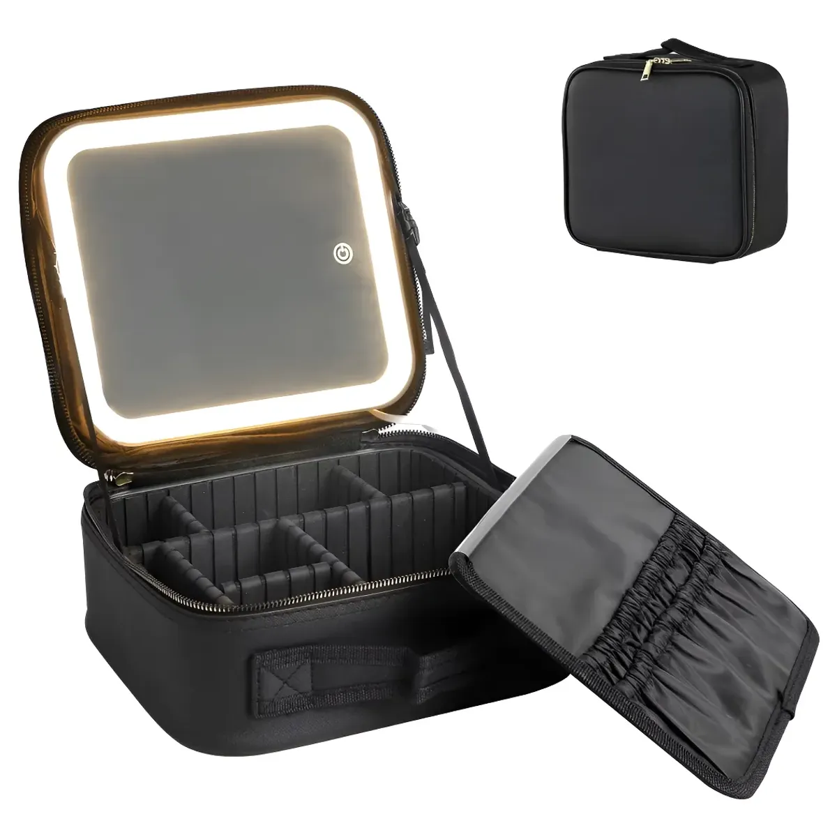 GENERICO - Estuche De Maquillaje Con Espejo Luz Led Organizador Viajero