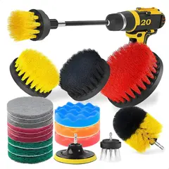 GENERICO - Set 20 Piezas Limpieza De Auto Hogar Cepillos Para Taladro BELUG
