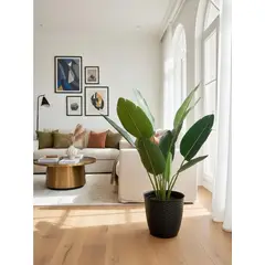 ARBUSTO REAL - Planta Artificial Paradise Birds 120 Cm/8 Hojas Verde 120 Cm.