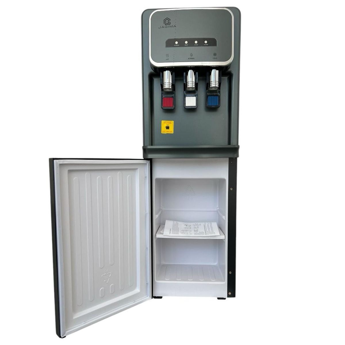 JAGIMA - Dispensador De Agua Pedestal Eléctrico 3 Llaves C/gaveta Gris