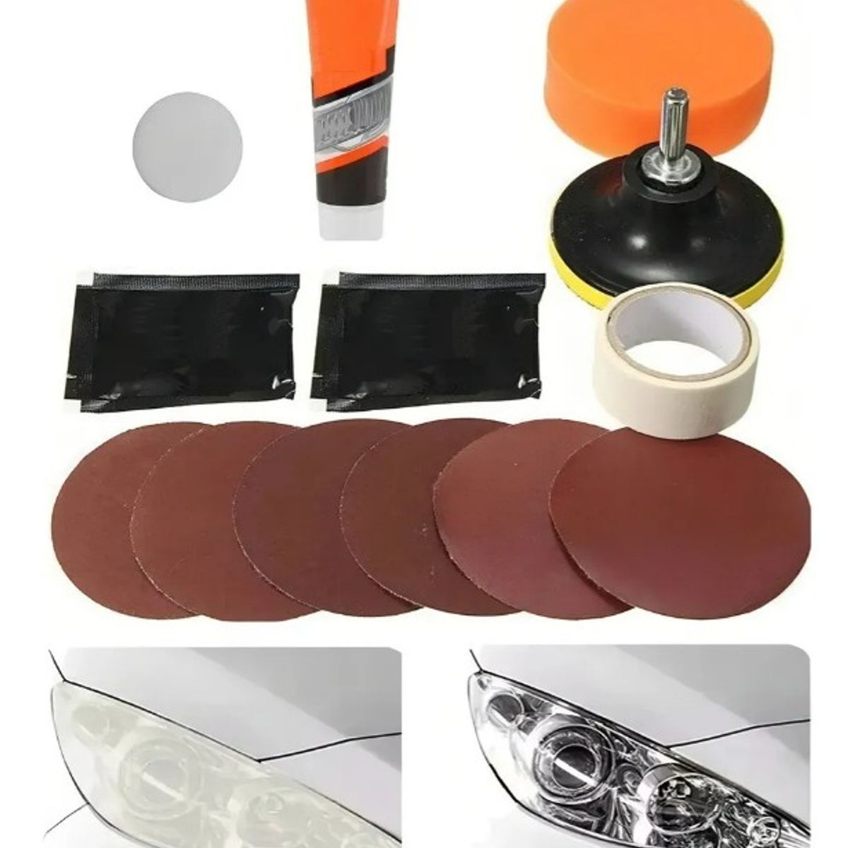 GENERICO - Kit Pulidor De Focos Para Auto Con Taladro Minifiestas 13pzs