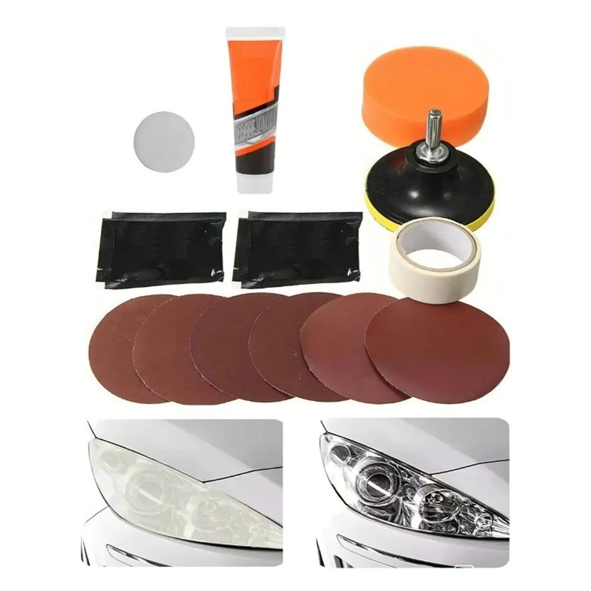 GENERICO - Kit Pulidor De Focos Para Auto Con Taladro Minifiestas 13pzs