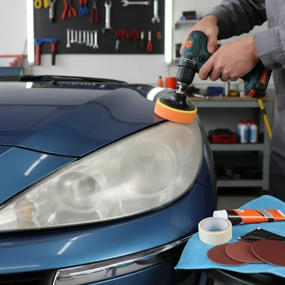 GENERICO - Kit Pulidor De Focos Para Auto Con Taladro Minifiestas 13pzs