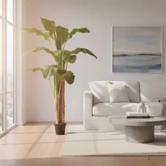 ARBUSTO REAL - Planta Artificial Banano 180 Cm. Premium / Verde