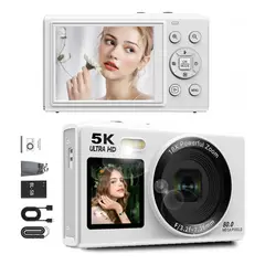 EVERSO - Cámara Digital 5K Ultra HD 80MP con Zoom 18X Pantalla LCD 24”