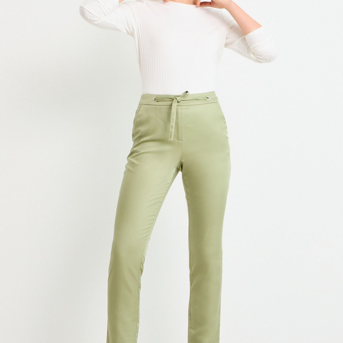 ASH - Pantalon Liso Mujer Verde Oliva Ash