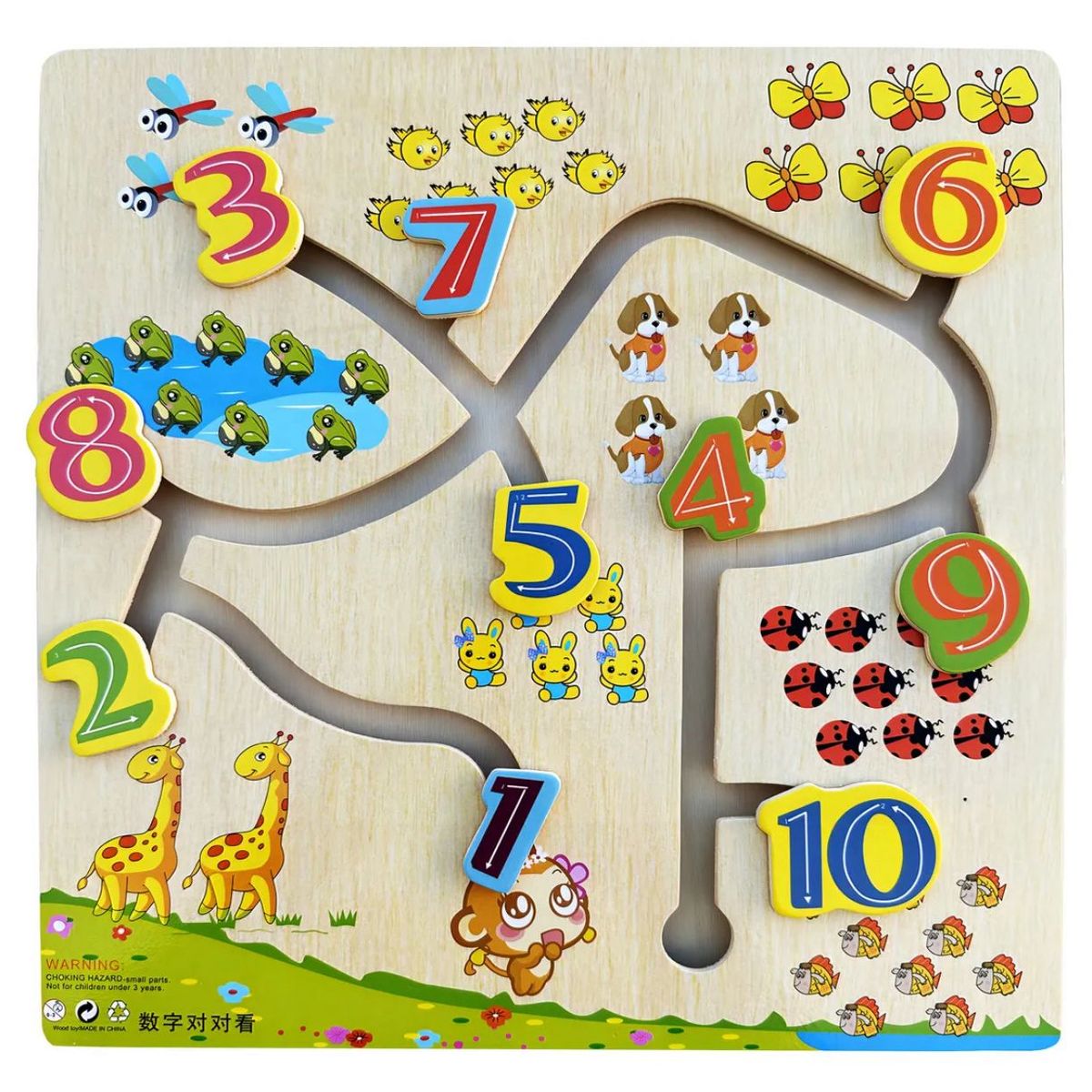 TOP TOYS - Juguete Encaje Sensorial Madera Secuencia Lógica Cognitiva M1 Numeros