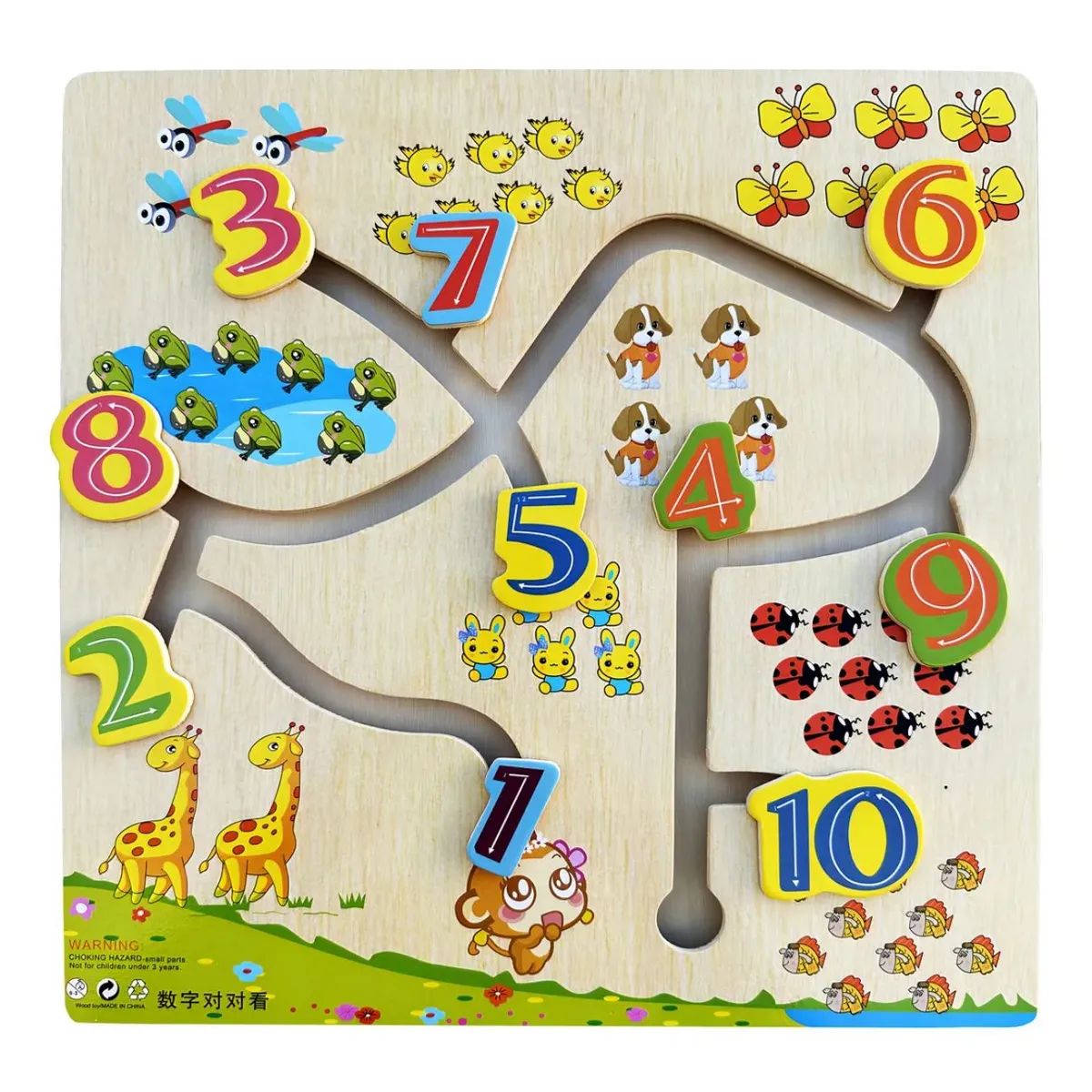 TOP TOYS - Juguete Encaje Sensorial Madera Secuencia Lógica Cognitiva M1 Numeros