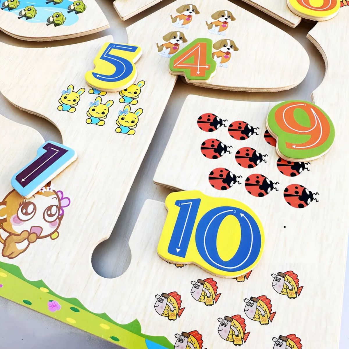 TOP TOYS - Juguete Encaje Sensorial Madera Secuencia Lógica Cognitiva M1 Numeros
