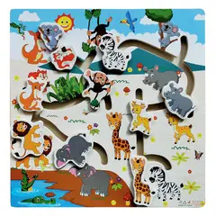 TOP TOYS - Juguete Encaje Sensorial Madera Secuencia Lógica Cognitiva M2 animales selva