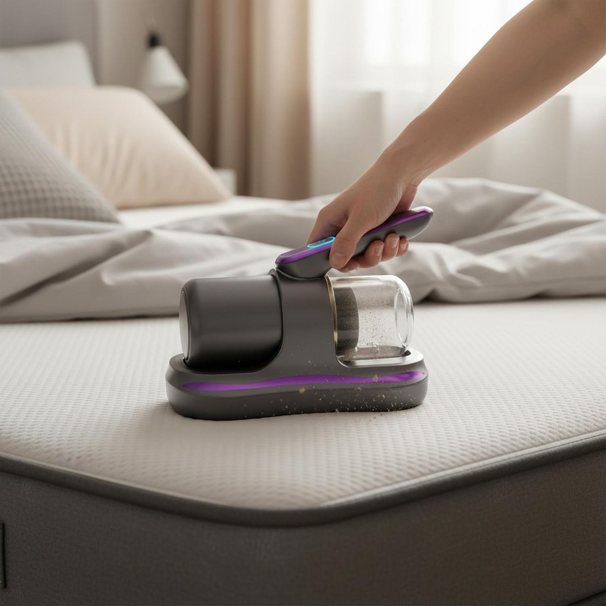 JAGIMA - Aspiradora Inalámbrica Uv Antiácaros Para Colchones Sofás Lila Tamano Unico