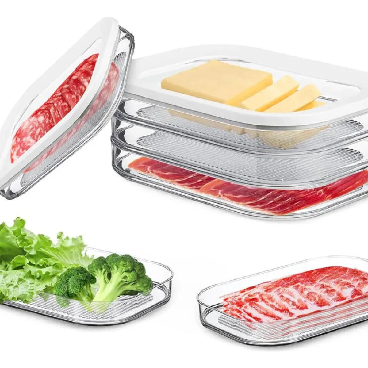 GENERICO - Contenedor Apilable Almacenamiento Alimentos Para Refrigerar