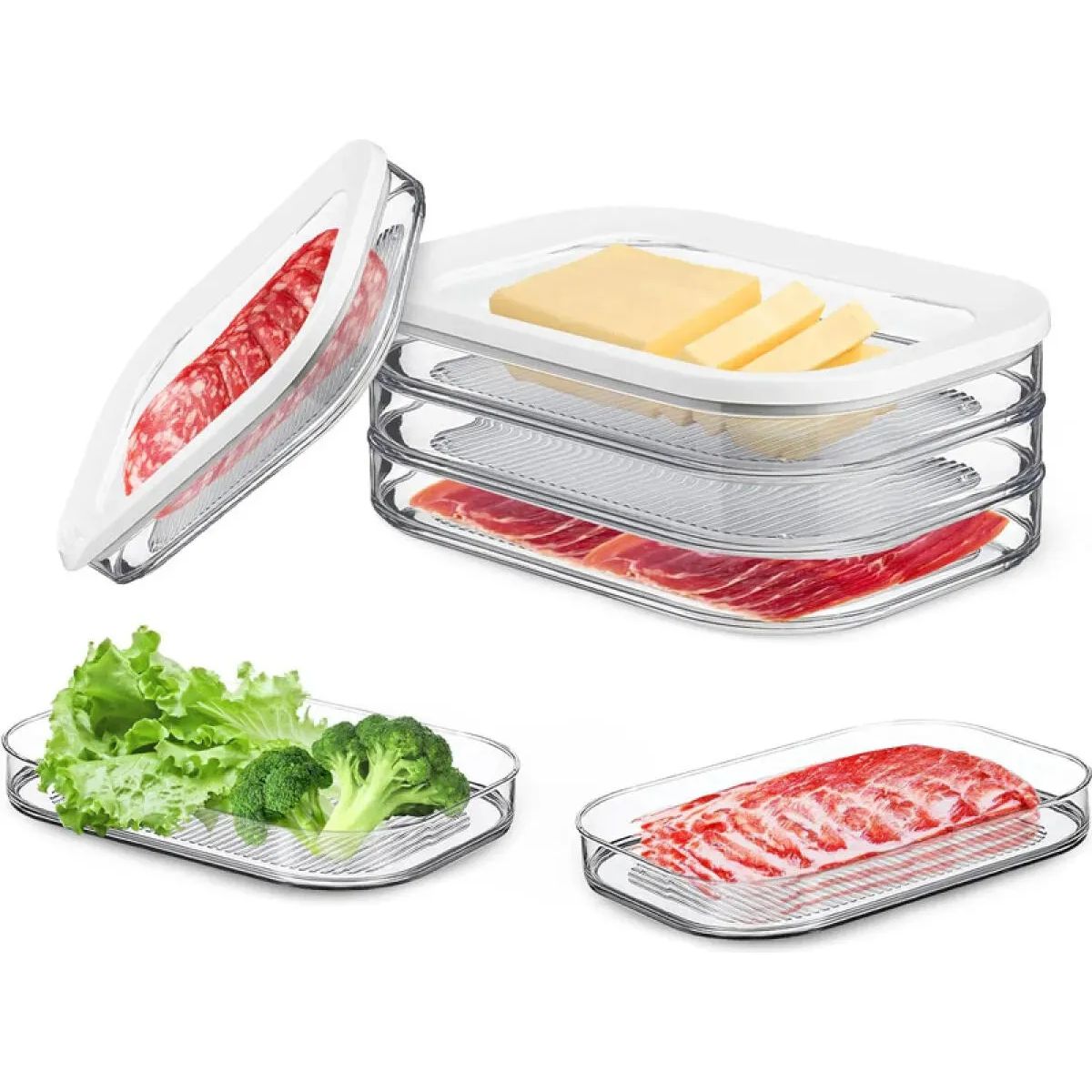 GENERICO - Contenedor Apilable Almacenamiento Alimentos Para Refrigerar