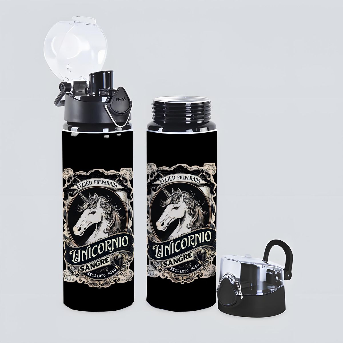 SM - Botella De Agua Inspirado Harry Potter 750 ml Aluminio Diseño Unicornio Libre de BPA Antiderrame