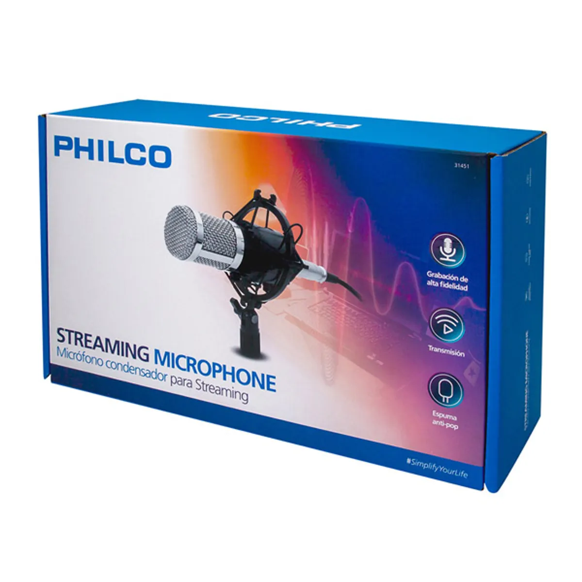 PHILCO - Micrófono Condensador Streaming Philco