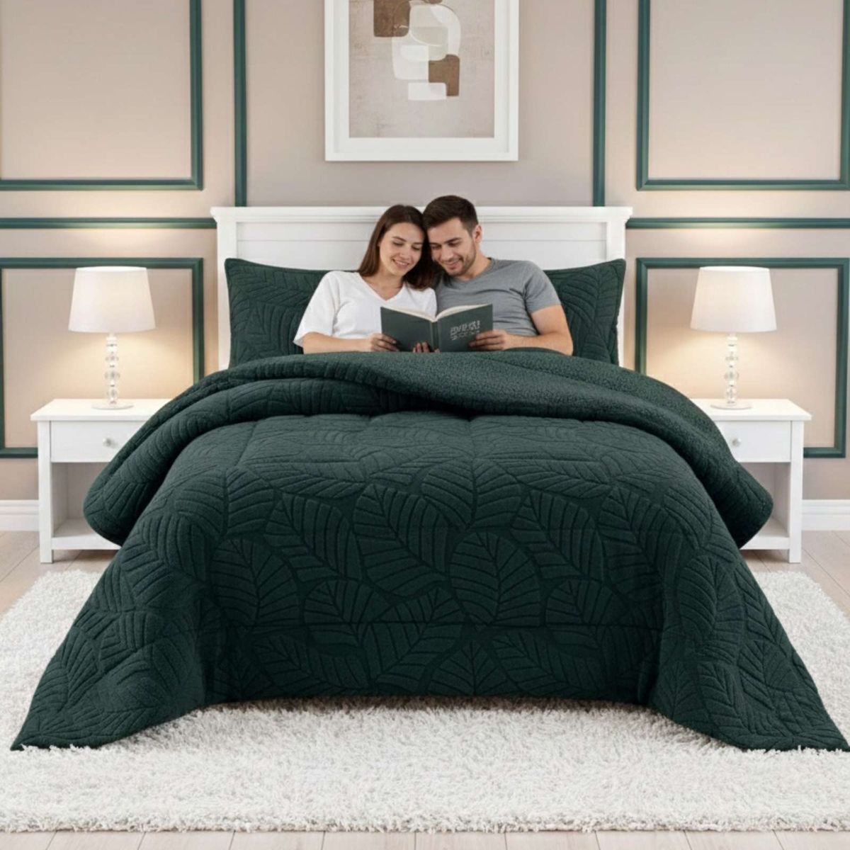 GENERICO - CUBRECAMA DE INVIERNO 2025 CON CHIPORRO 2 PLAZA GRIS GRAFITO