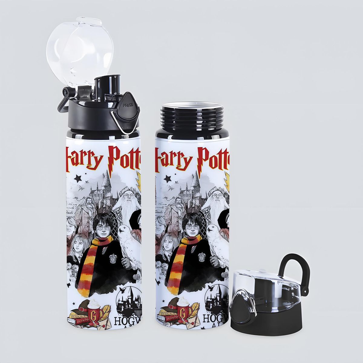 SM - Botella De Agua Inspirado Harry Potter 750 ml Aluminio Estilo Fantasía Libre de BPA Antiderrame