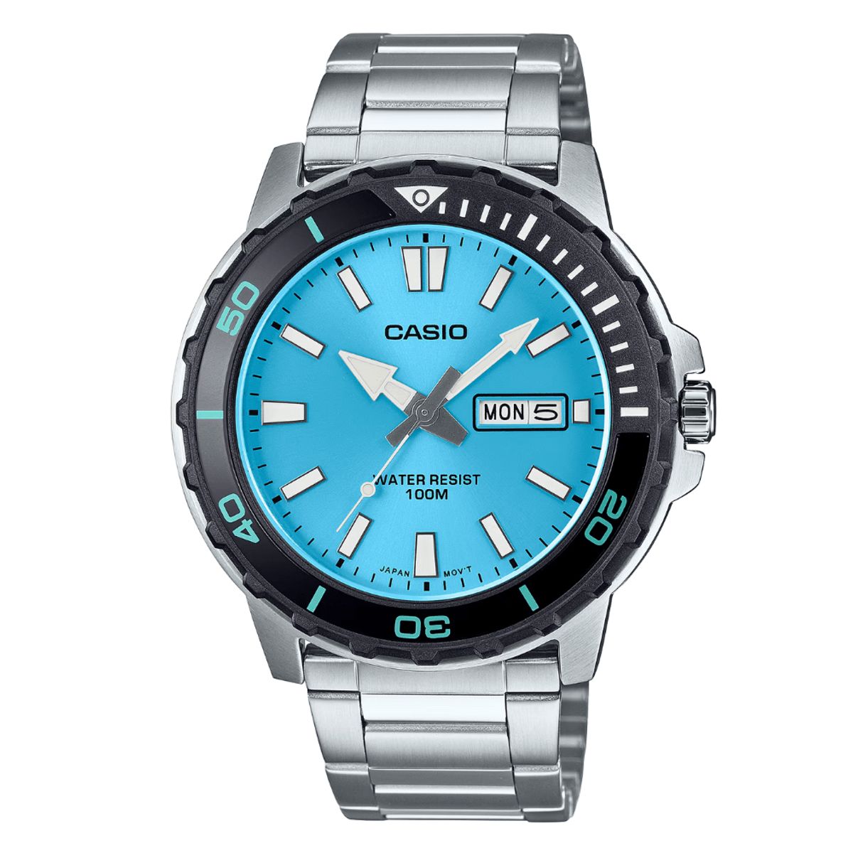 CASIO - RELOJ CASIO MTD-125D-2A3VDF QUARTZ PLATEADO CELESTE