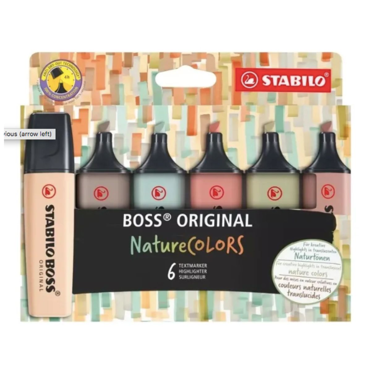 STABILO - Destacadores Stabilo Boss Nature Colors Pack X 6 Tintas