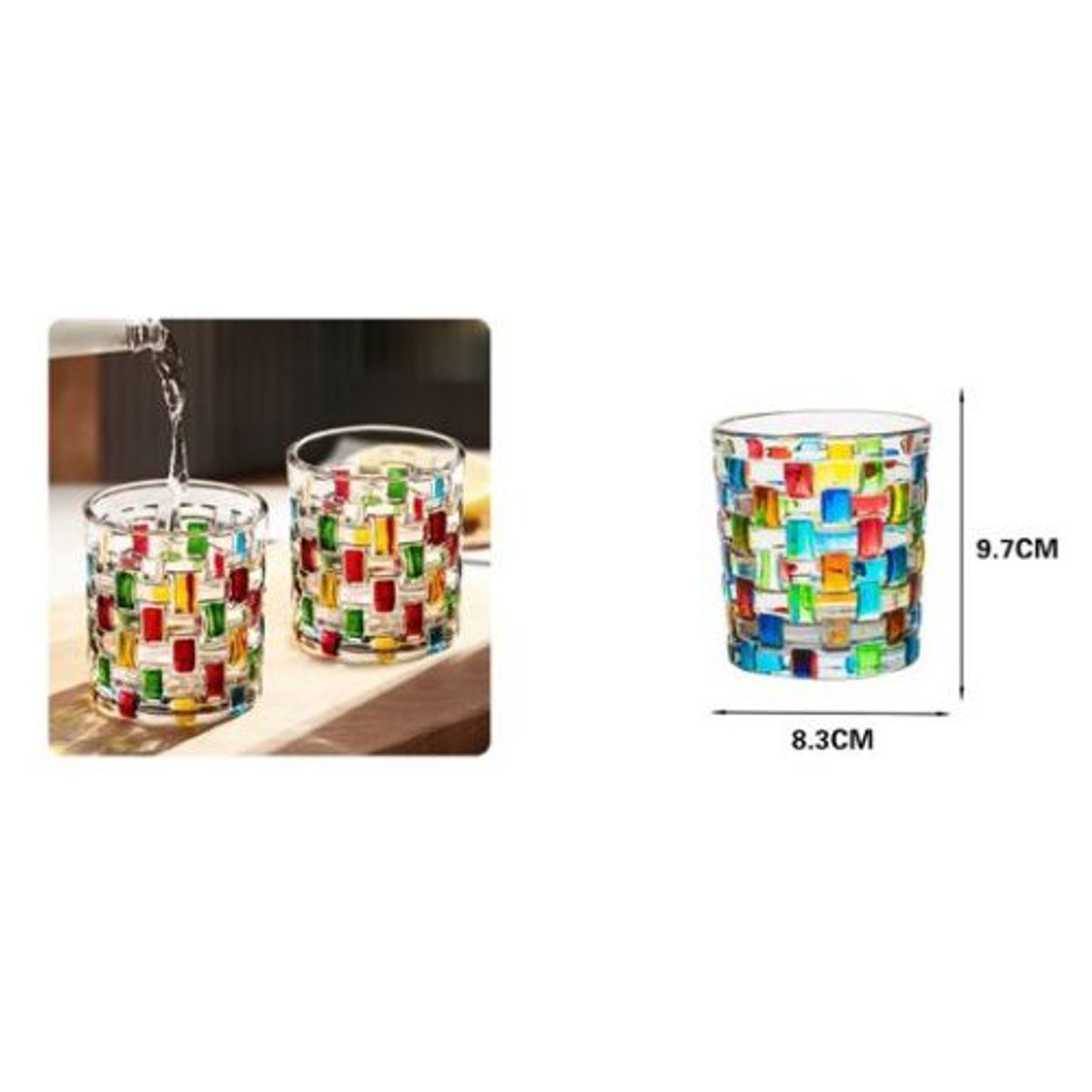 GENERICO - SET DE 6 VASOS DE VIDRIO 350ML